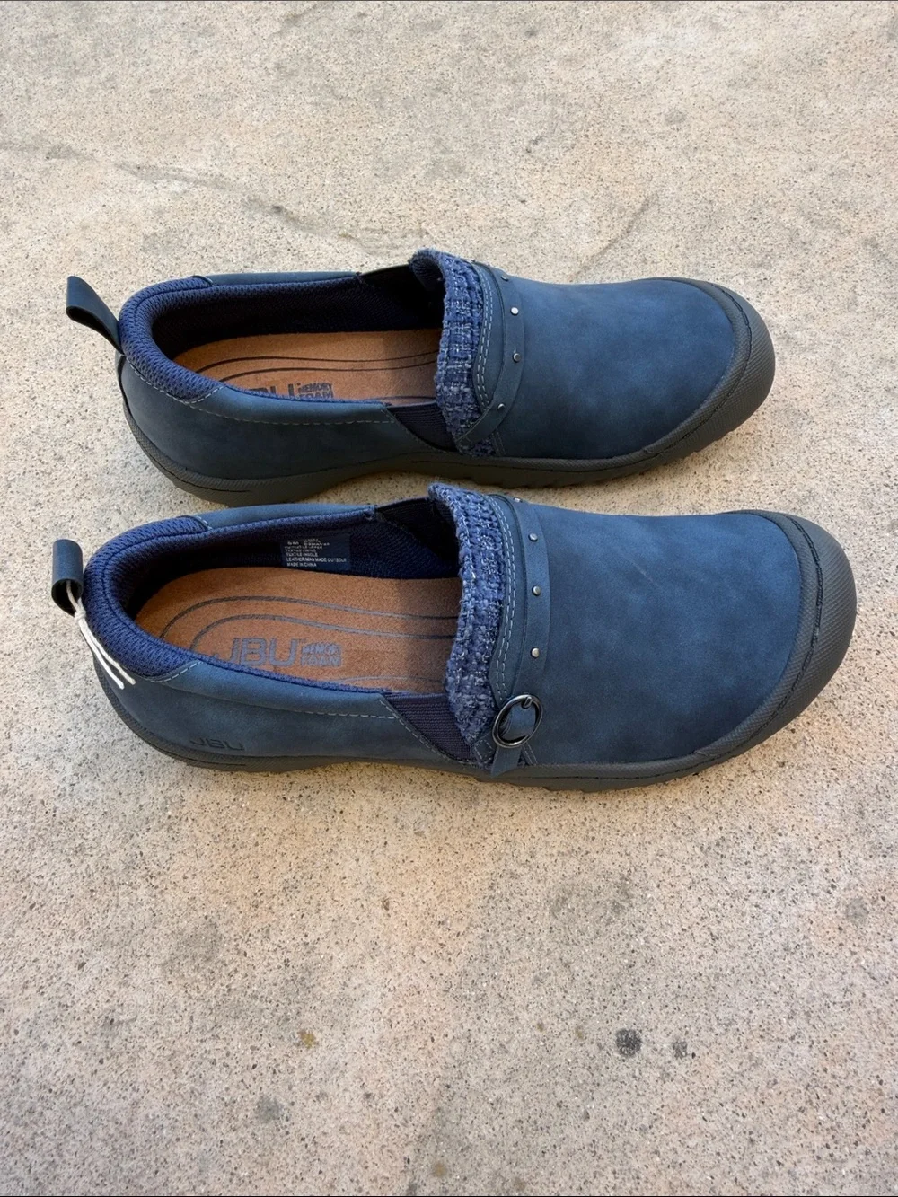 JAMBU Women's Mavis Memory Denim Blue  Slip on Sneakers Size 8